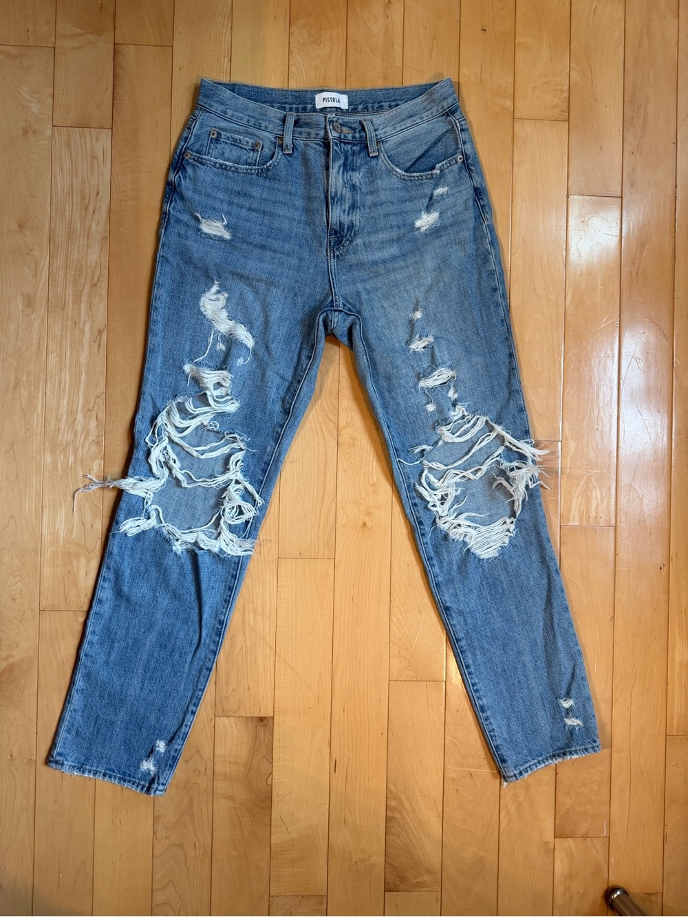 Pistola Light Blue Denim Jeans with Label Detail
